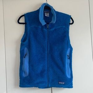 Patagonia - womens polartec blue zip up vest
